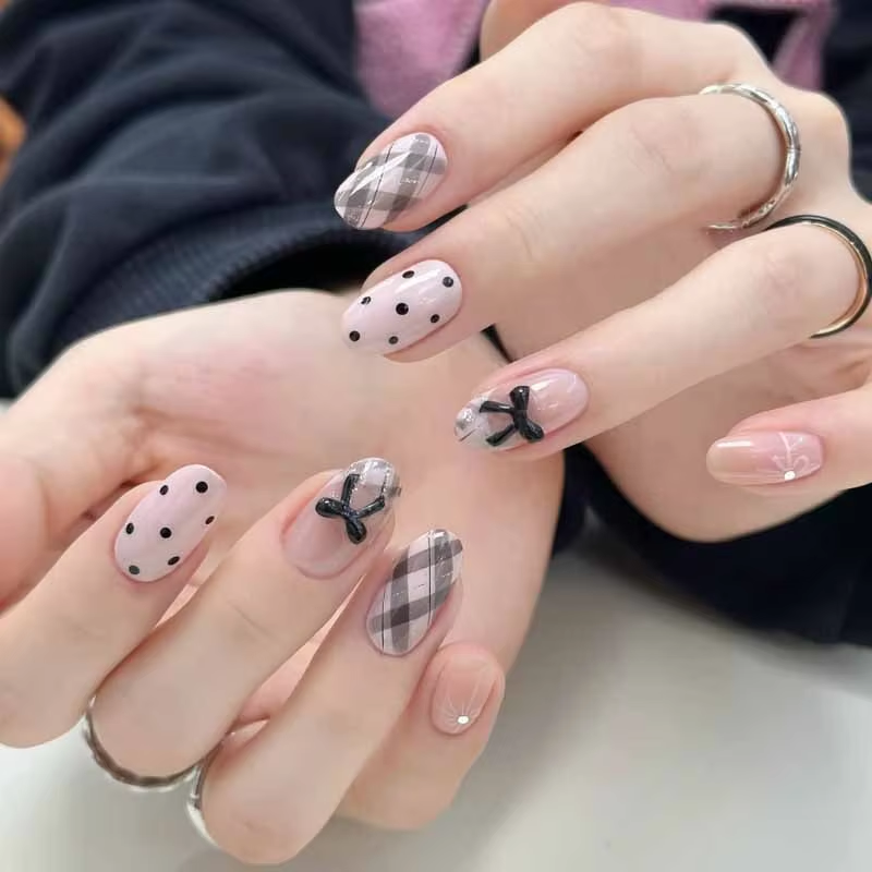 Nail Art Wedding - 24 pièces Faux ongles à presser