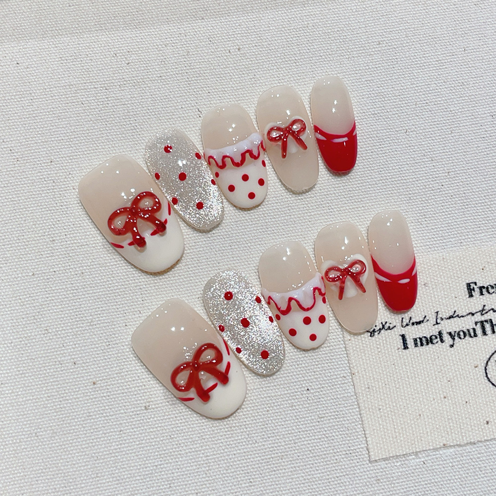Nail Art Oval - Lot de 10 faux ongles courts