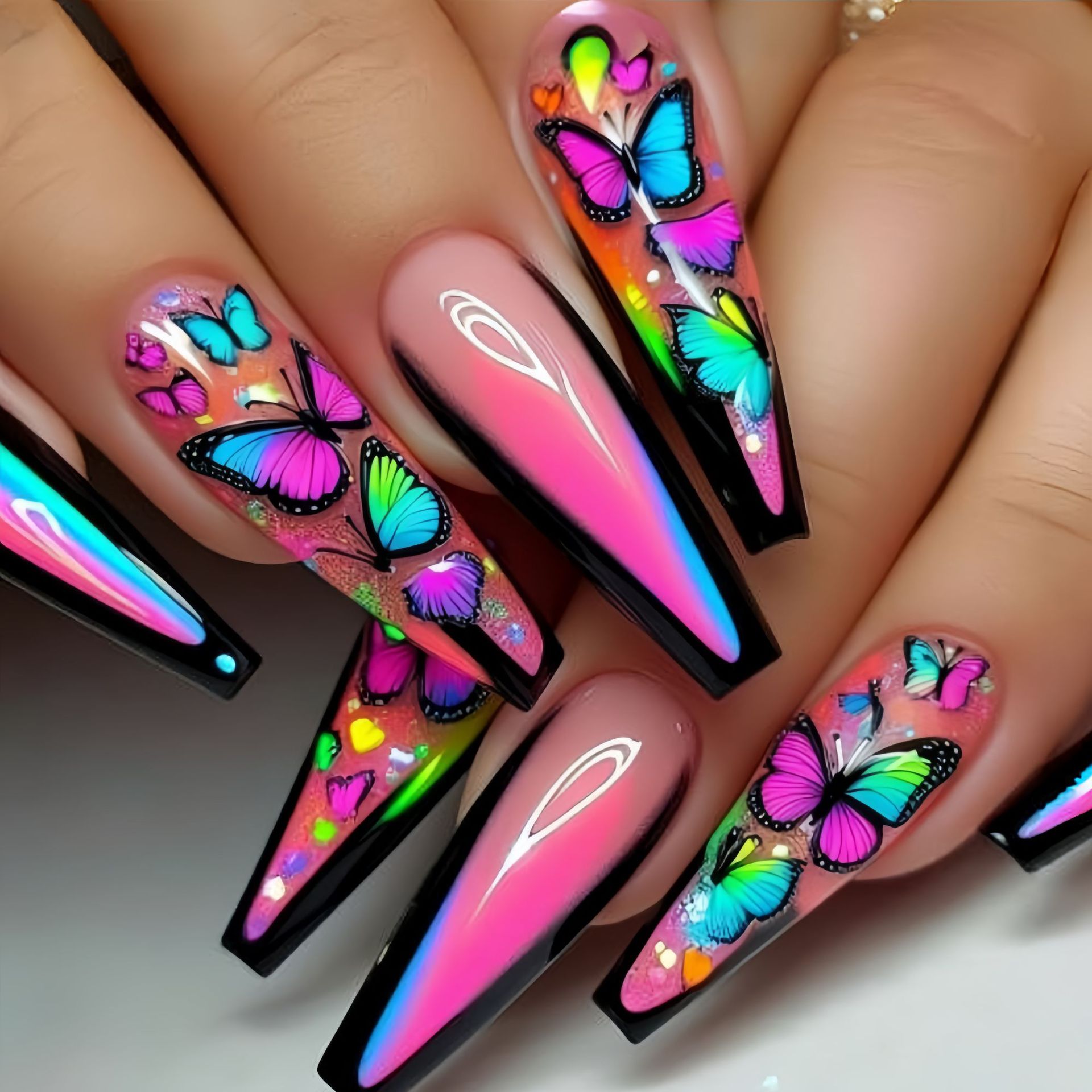 Nail Art Wedding - Faux ongles courts mi-longs pour femmes,