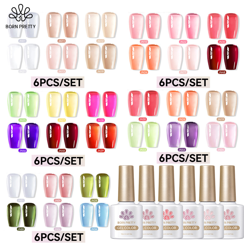 Nail Art Jelly - BORN PRETTY6Pcs 10ML ensemble de vernis