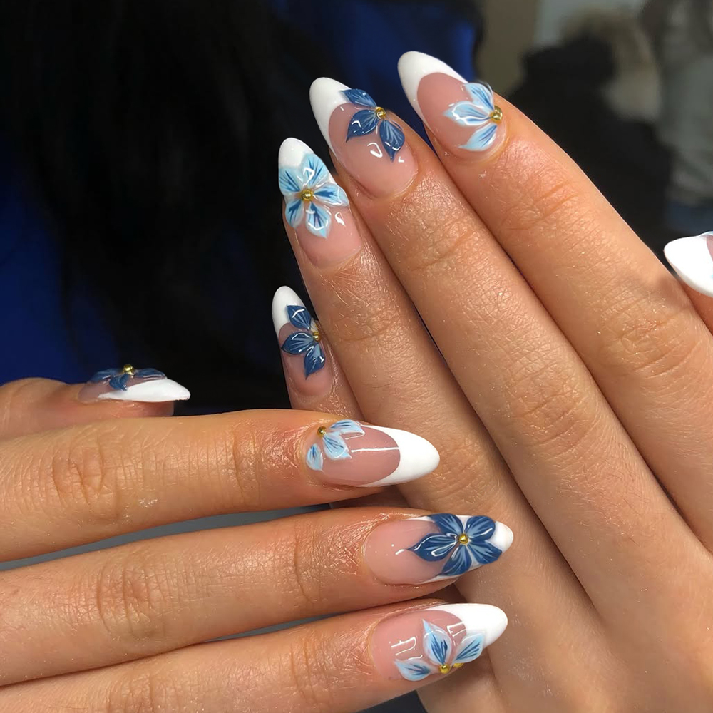 Nail Art Jelly - 24 pièces amande 3d gel fleur
