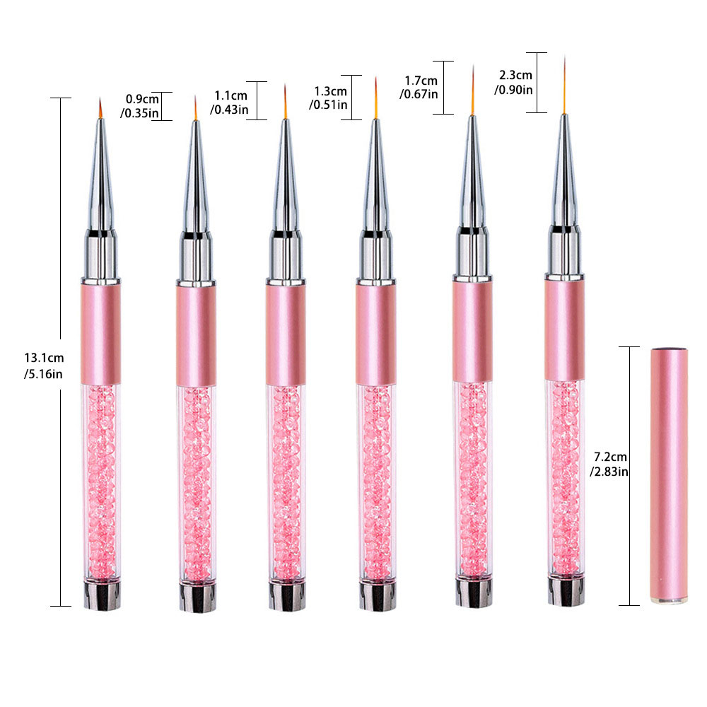 Nail Fan Brush - Lot de 6 stylos de nail