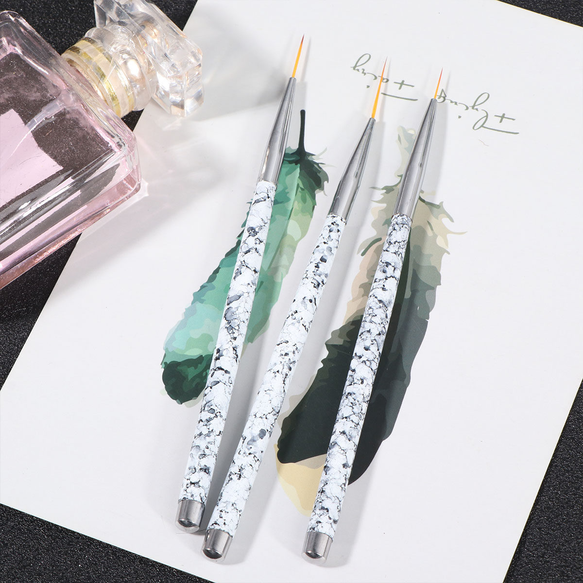 Nail Art Natural - Lot de 3 pinceaux pour nail