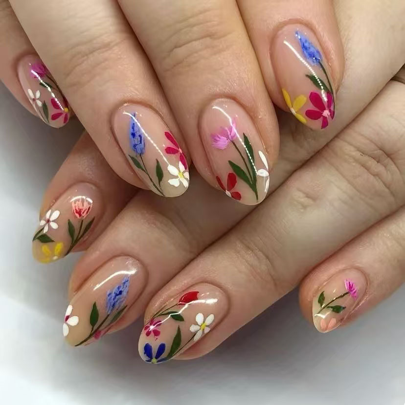Nail Art Oval - 24 pièces simples amande ongles conseils