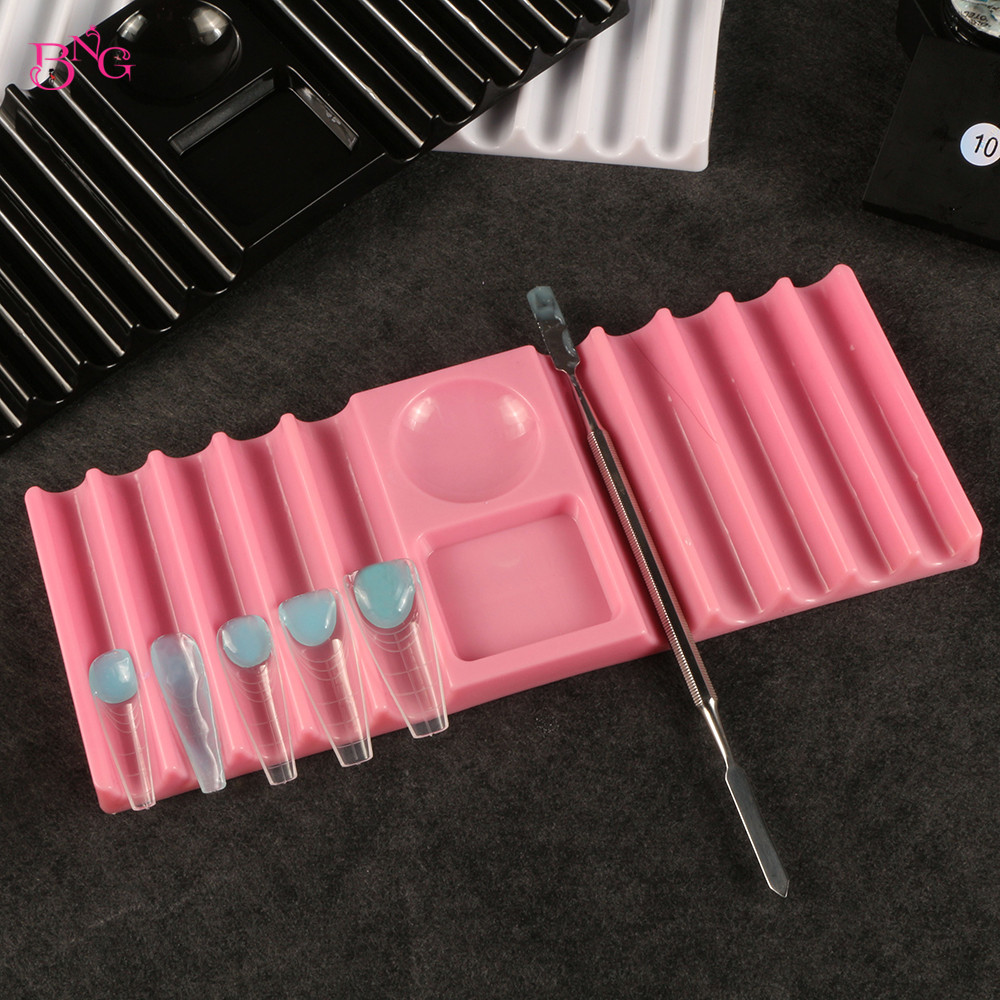 Nail Fan Brush - Support double en plastique BNG pour