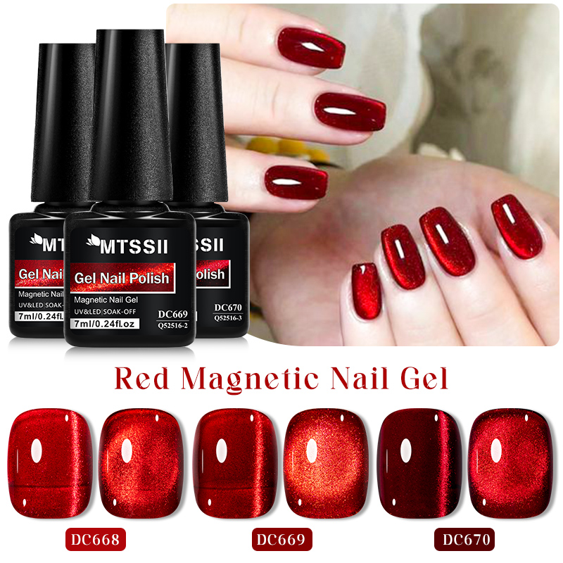 Nail Art Red Wine Cat Eye - Mtssii-Verhéritage à Ongles Gel Magnétique Super