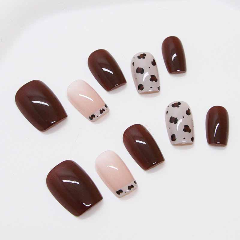 Nail Art Red Wine Cat Eye - Faux ongles à pression faits à