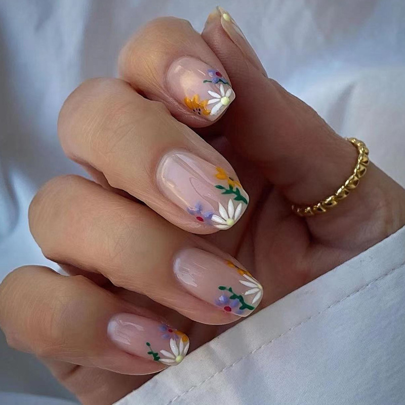 Nail Art Jelly - 24 faux ongles carrés européens, moyens