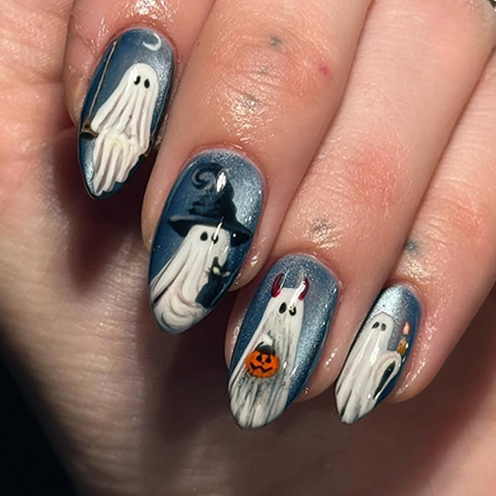 Nail Art Jelly - 24 faux ongles Halloween à presser,