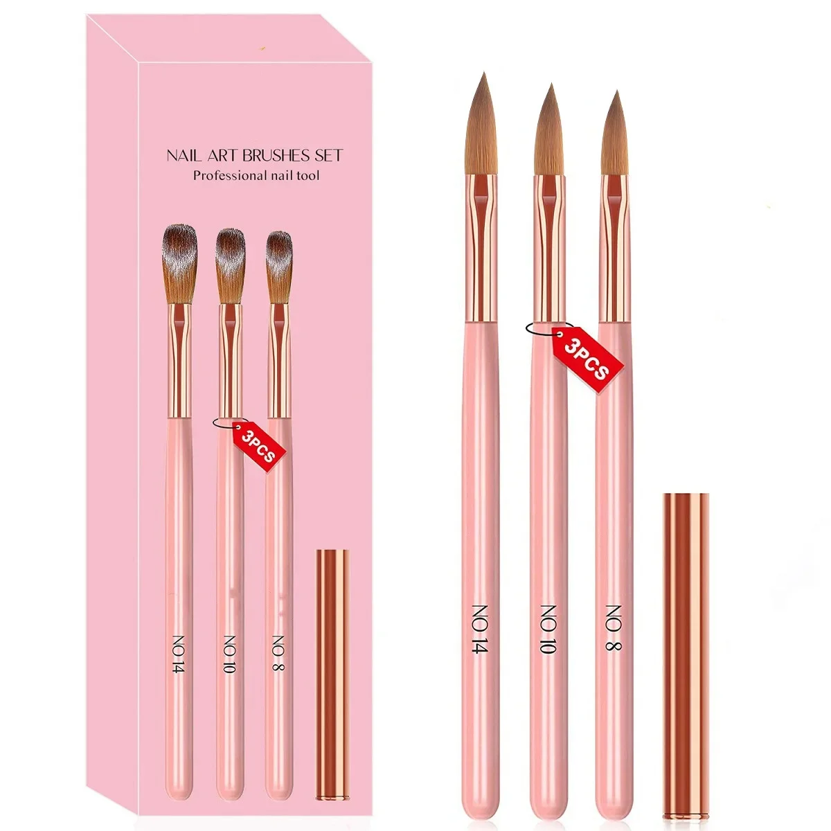 Nail Fan Brush - Stylo spécial pour Nail Art, ensemble
