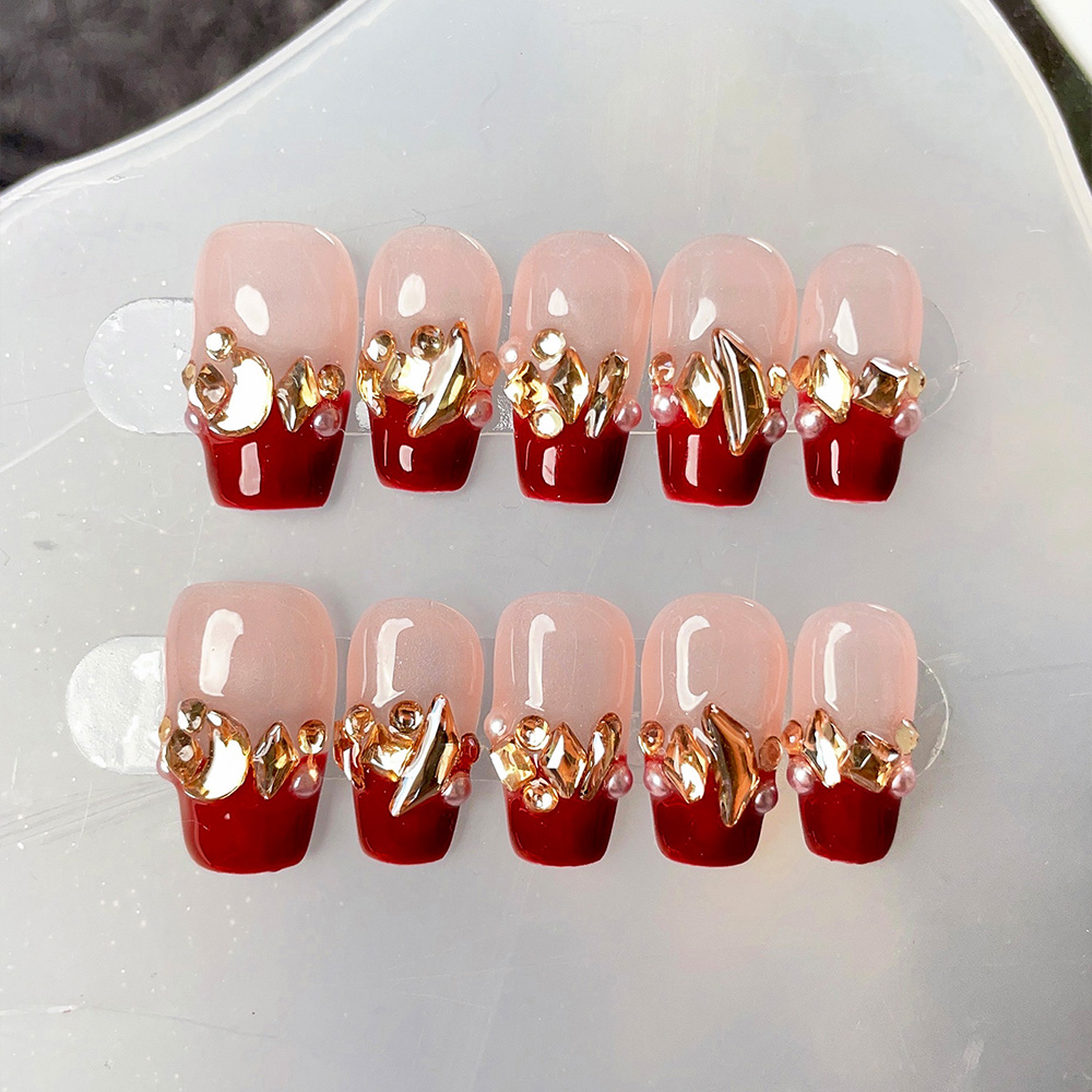 Nail Art Elegant - Kit de 10 faux ongles trapézoïdaux