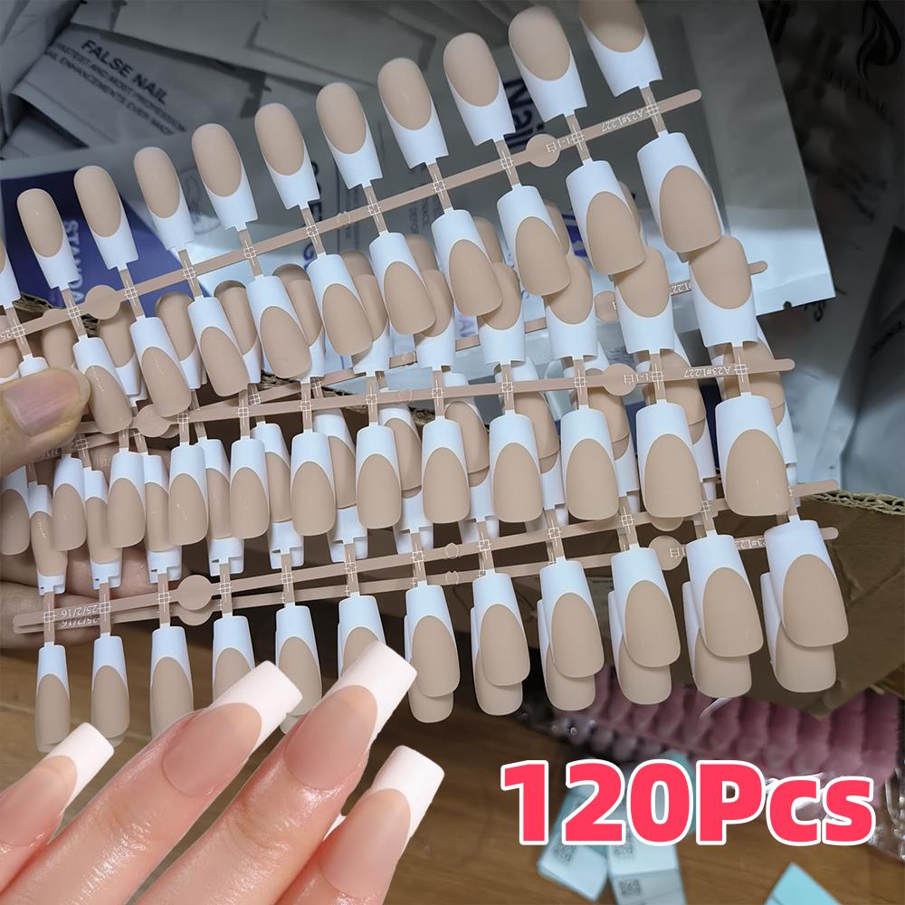 Nail Art Wedding - 120 pièces faux ongles français nus