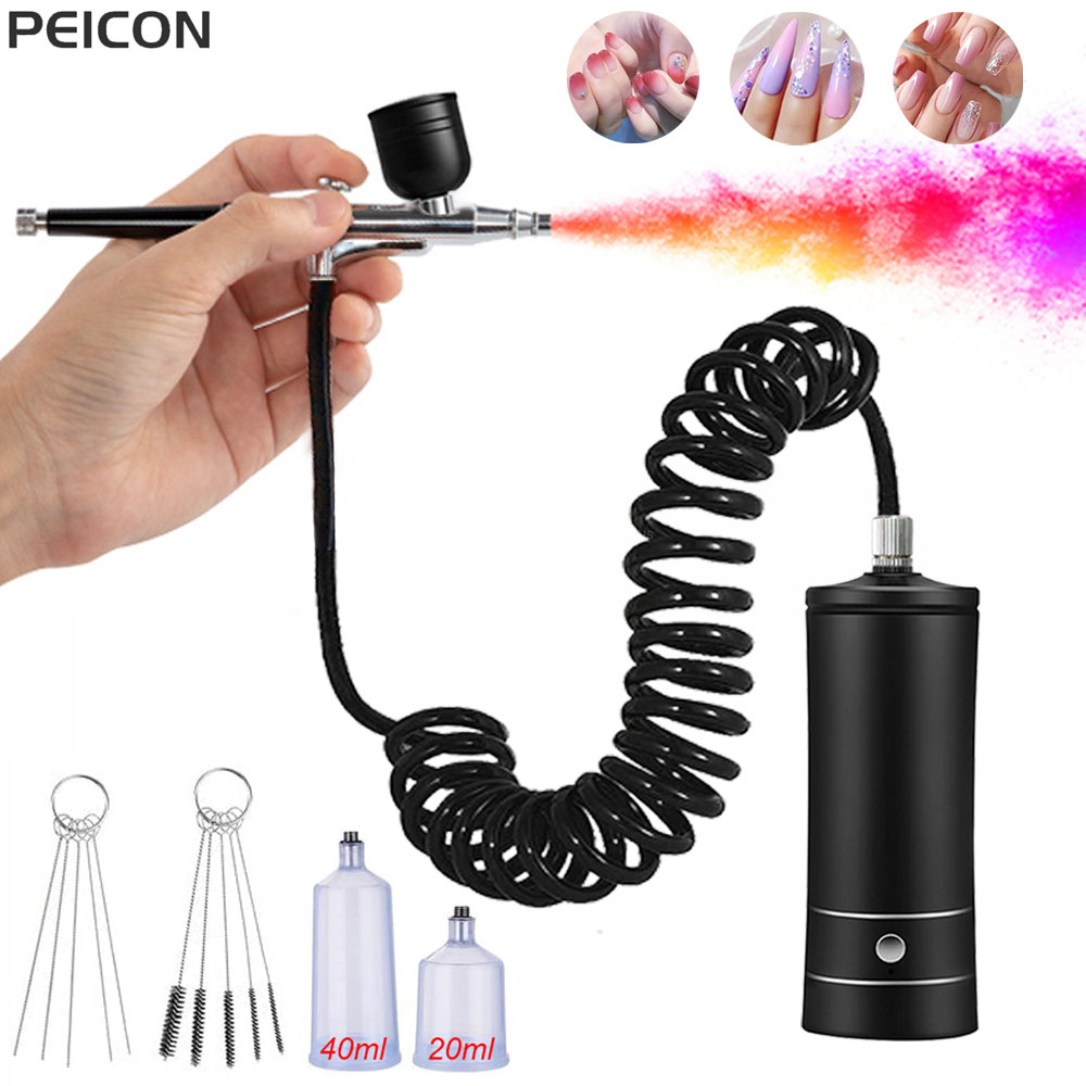 Nail Fan Brush - Aérographe ongles avec compresseur brosse à