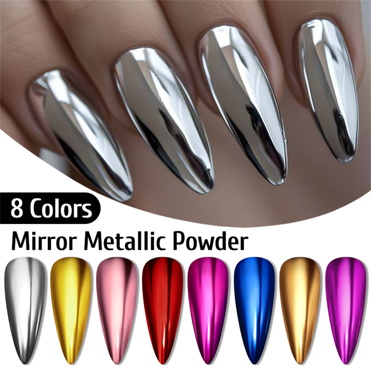 Poudre miroir métallique or et - Nail Glitter Chrome avis et prix
