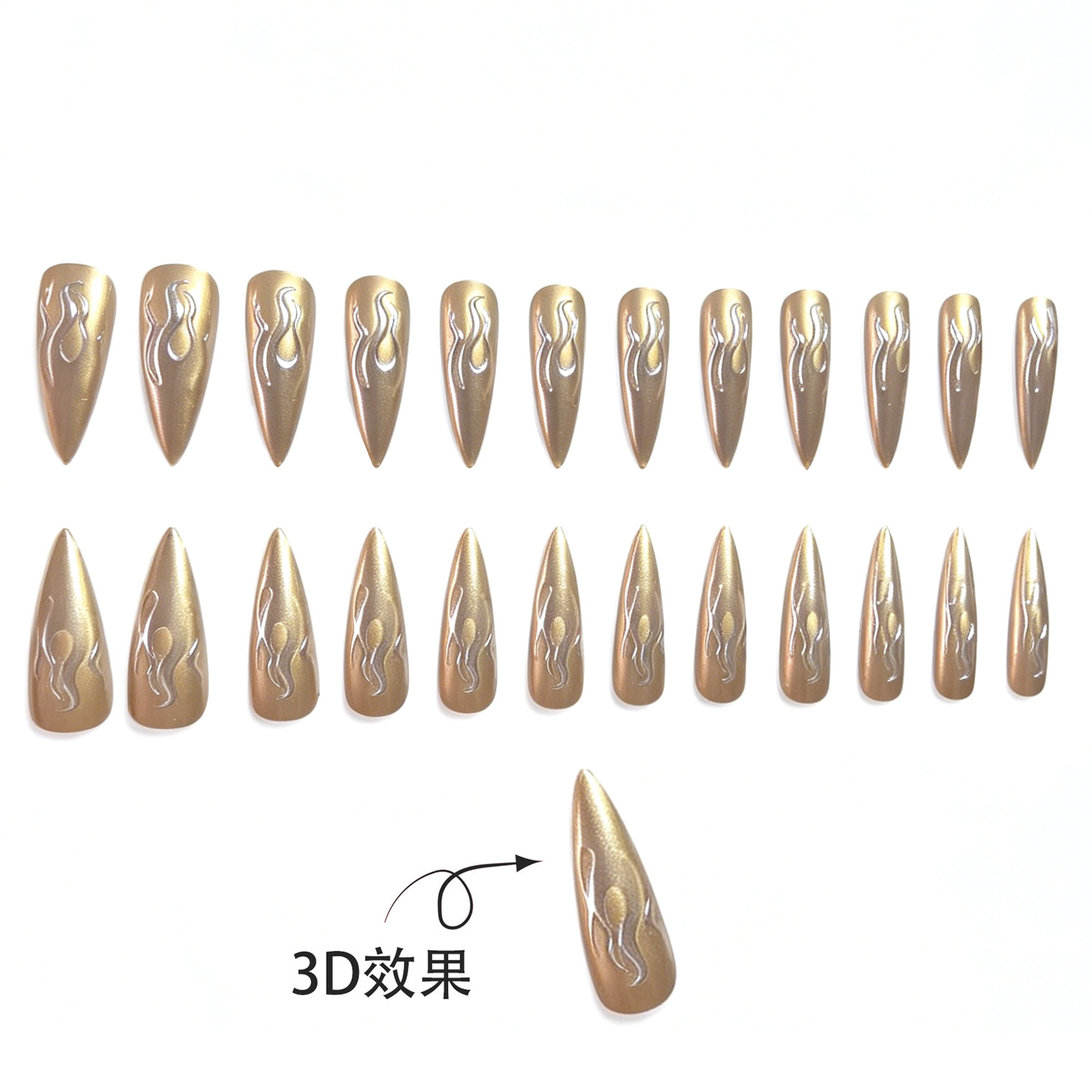 24 faux ongles 3D effet miroir - Nail Glitter Chrome avis et prix