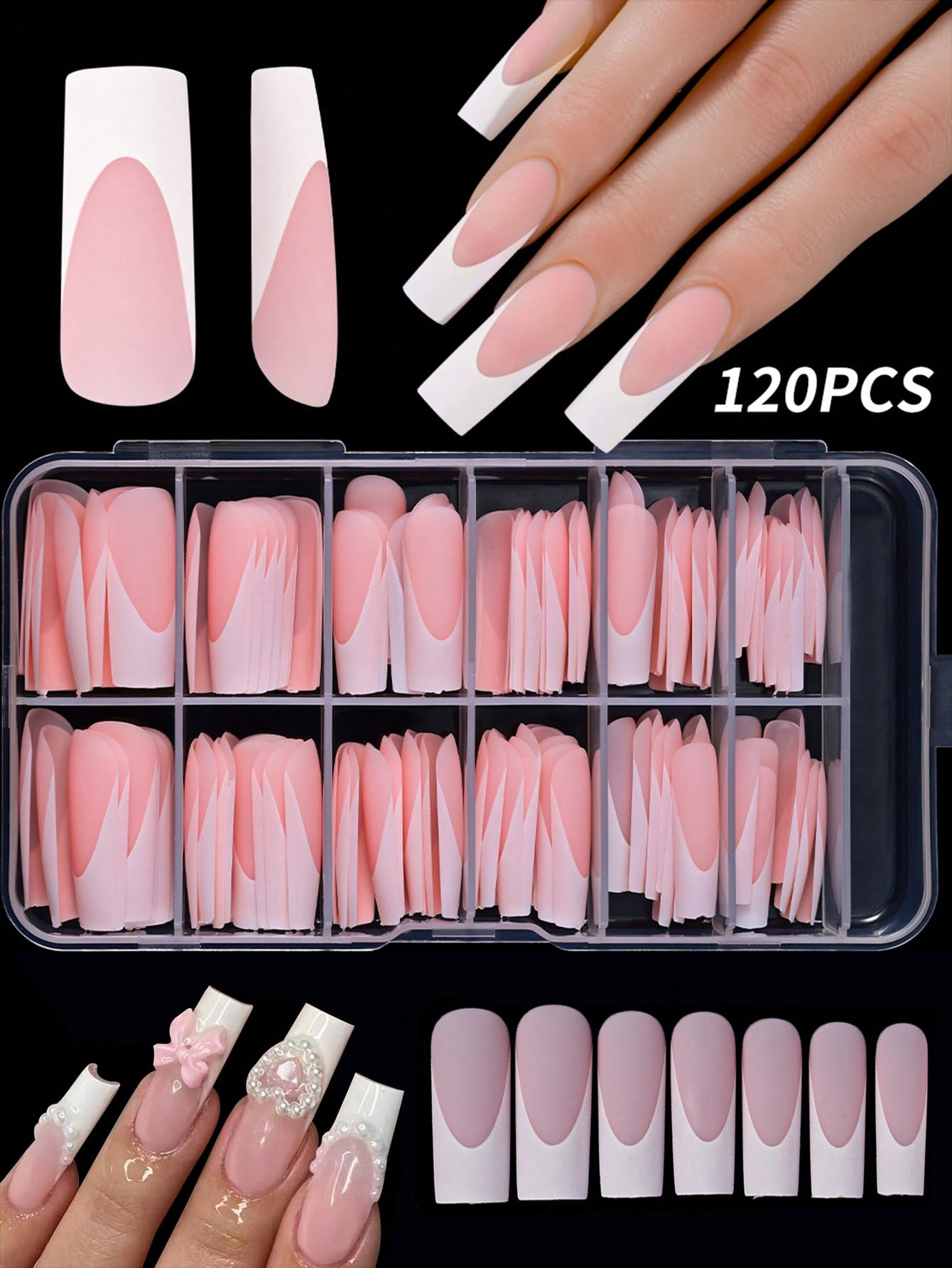 120 pièces/boîte, Kit de faux  - Nail Art Natural avis et prix