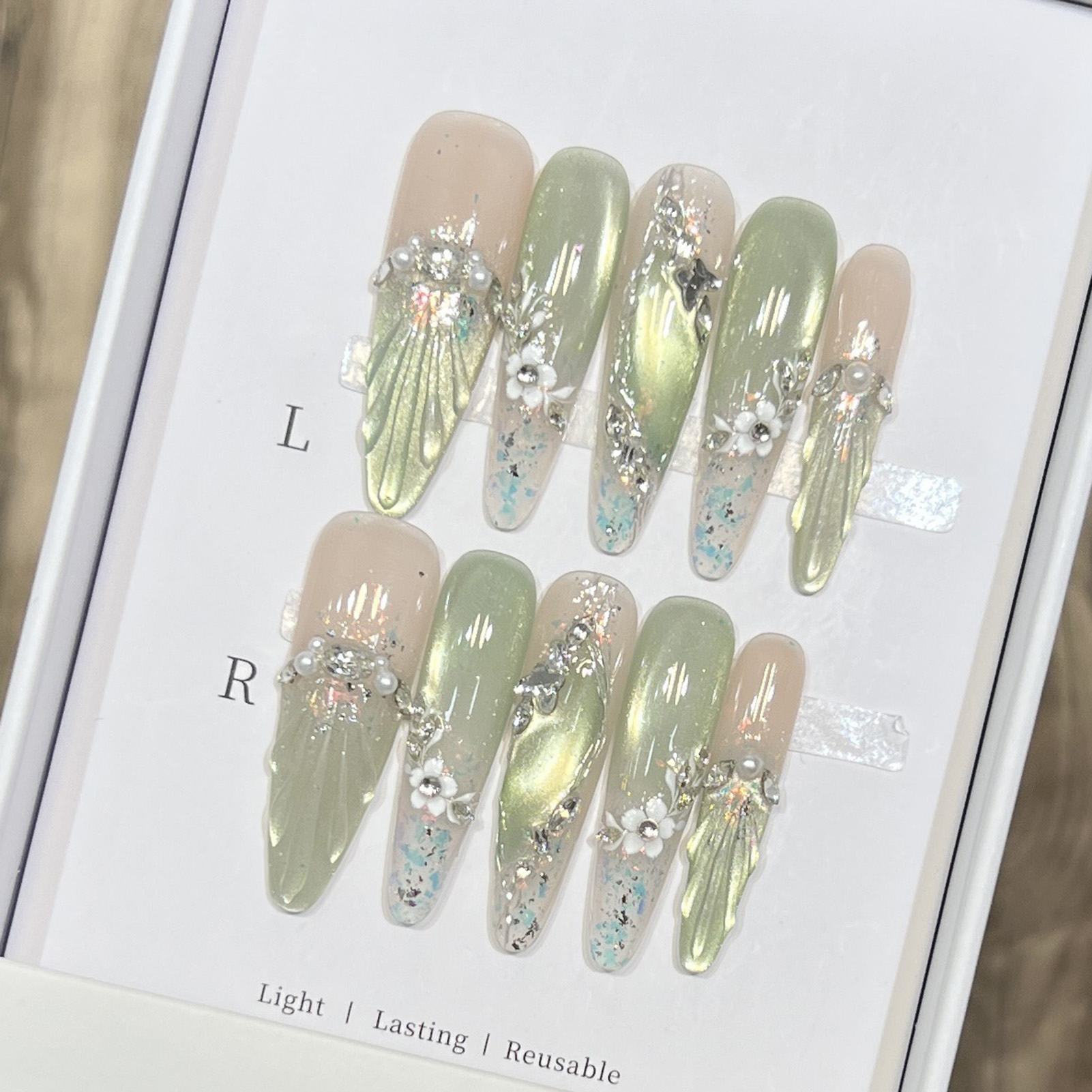 Faux ongles longs en amande, p - Nail Art Wedding avis et prix