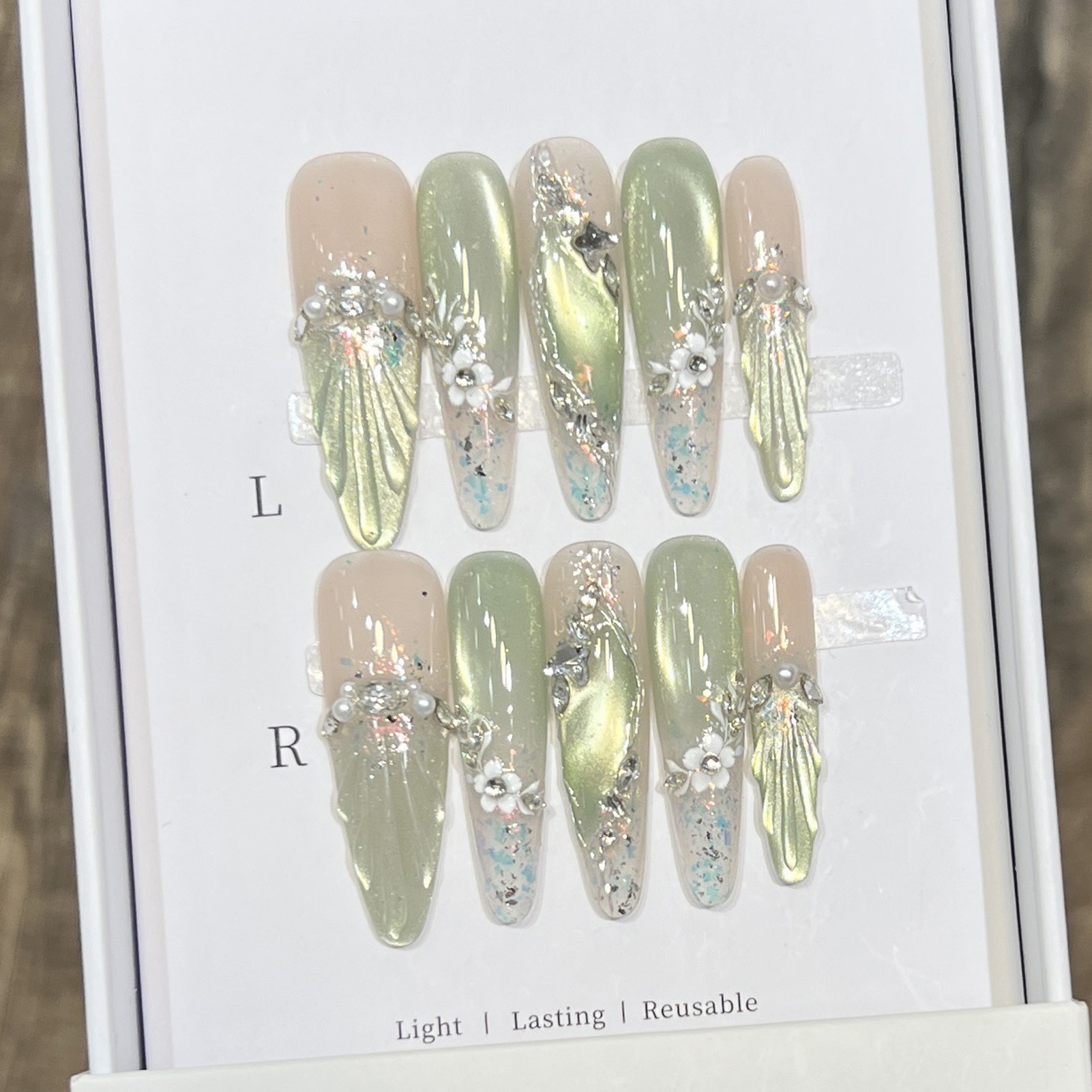 Faux ongles longs en amande, p - Nail Art Wedding avis et prix