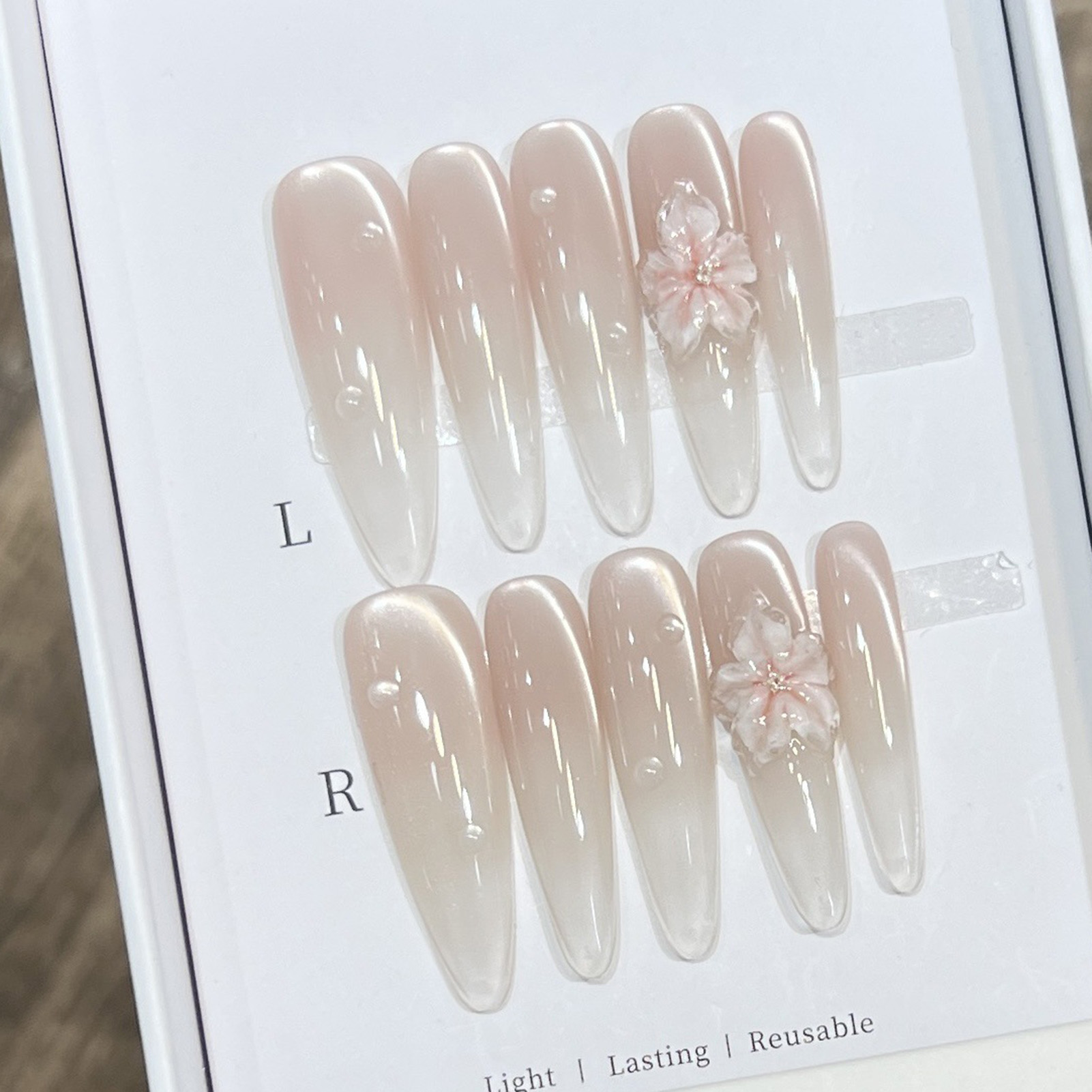 Faux ongles longs en amande, p - Nail Art Wedding avis et prix