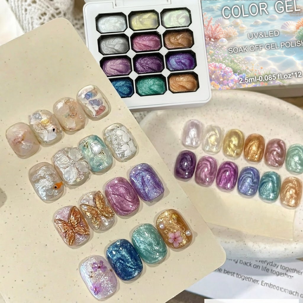 Ensemble de gel à ongles solid - Nail Glitter Chrome avis et prix