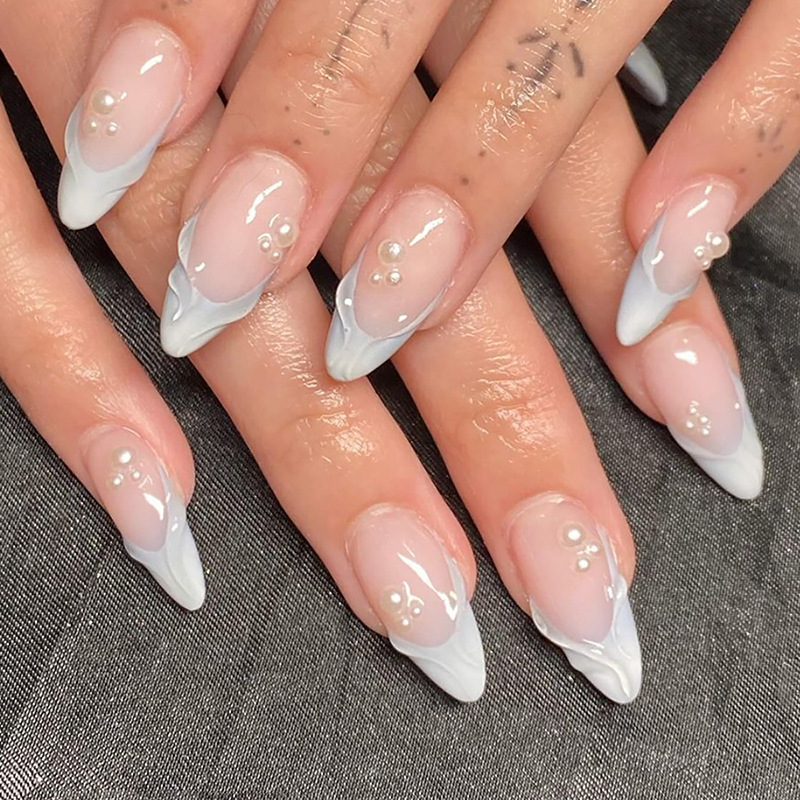 24 pièces Simple vert français - Nail Art Oval avis et prix
