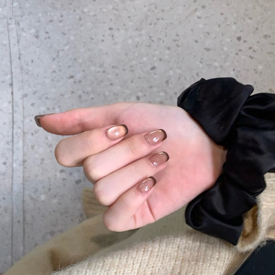 Faux ongles français courts à  - Nail Art Red Wine Cat Eye avis et prix