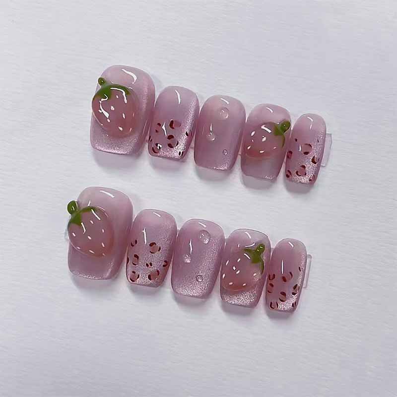 Faux ongles à pression faits à - Nail Art Red Wine Cat Eye avis et prix
