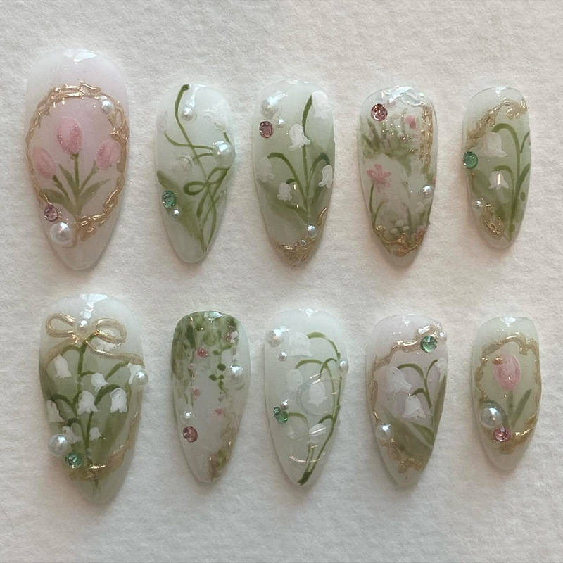 Lot de 24 faux ongles verts fr - Nail Art Oval avis et prix