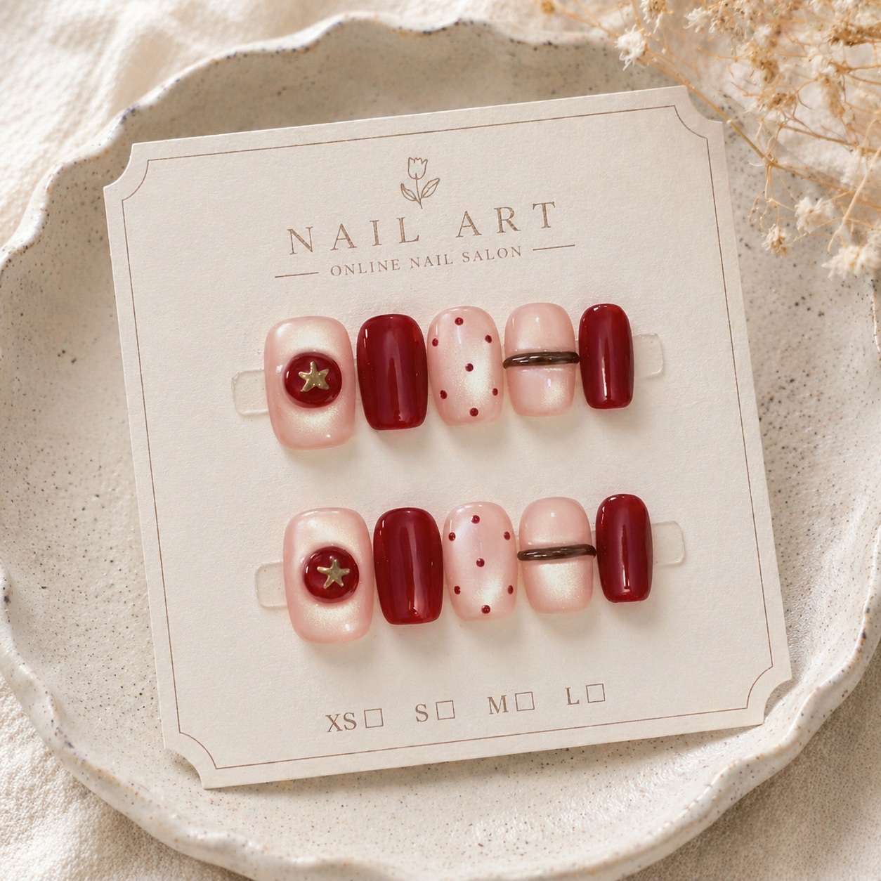 10 faux ongles courts carrés f - Nail Art Red Wine Cat Eye avis et prix